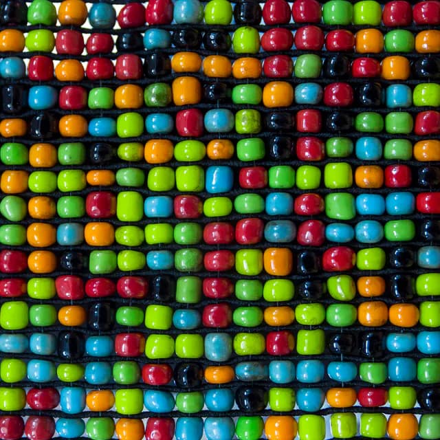 Dense arrangement of colorful beads.