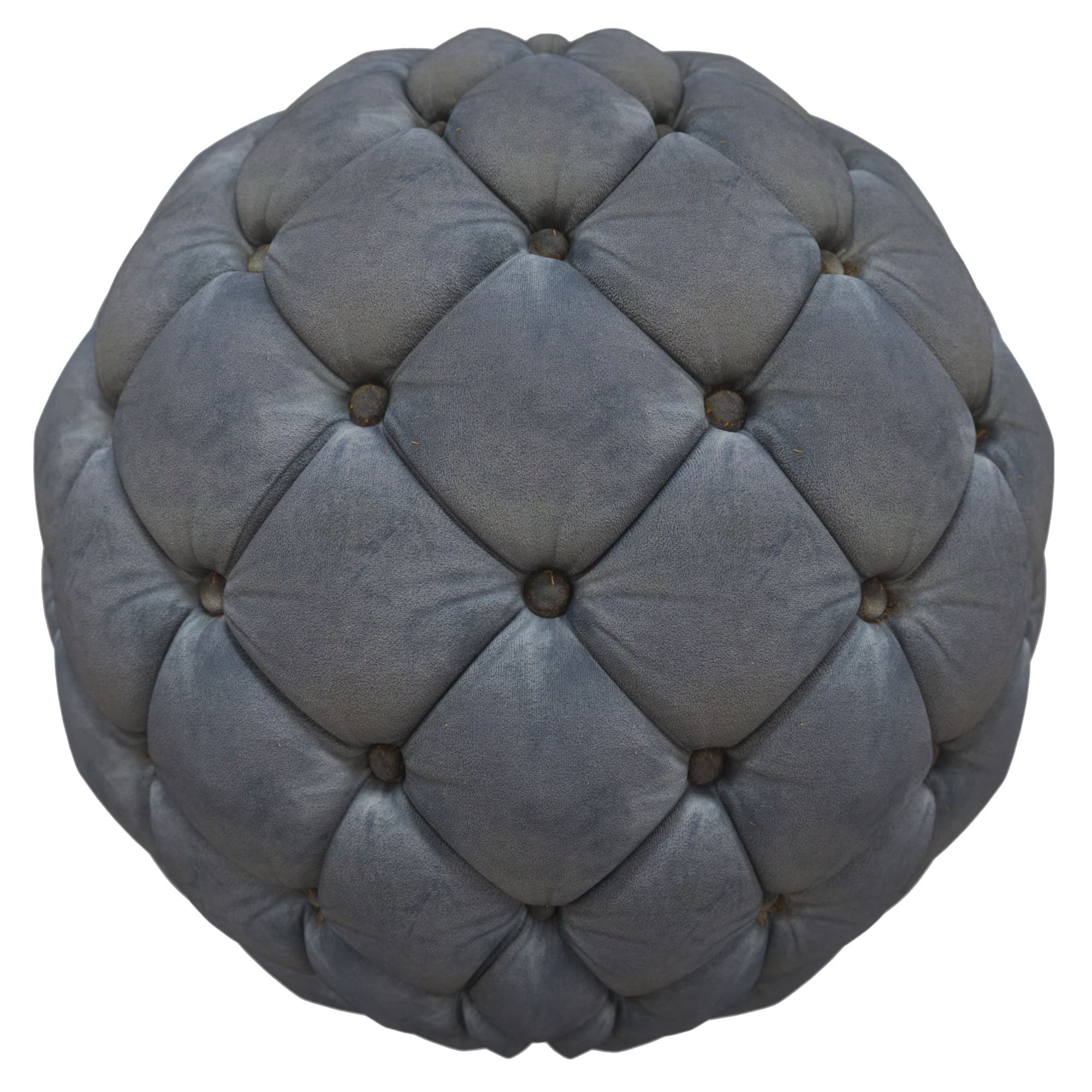 Cushion material applied to a rendered sphere.