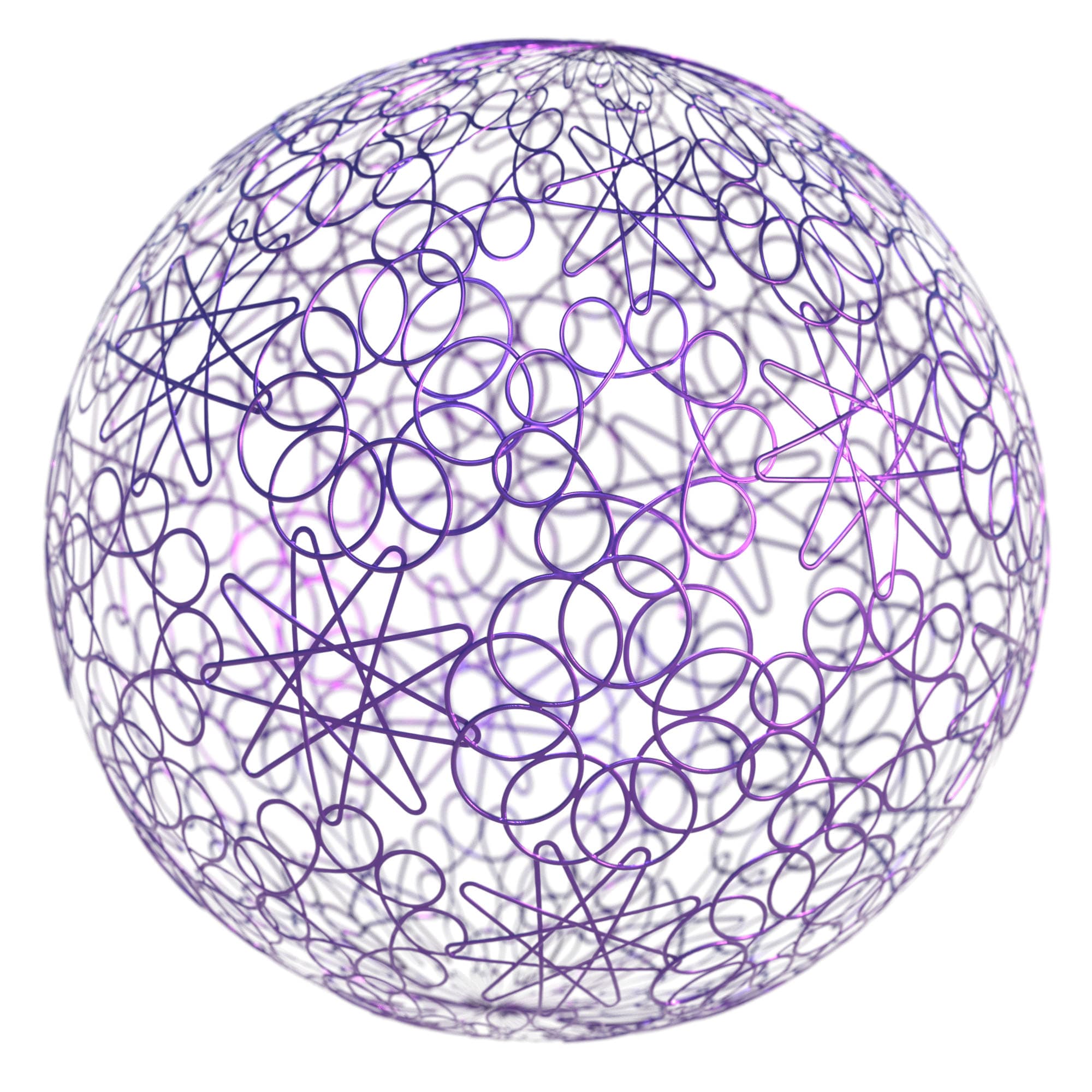Decorative Metal Divider material applied to a rendered sphere.