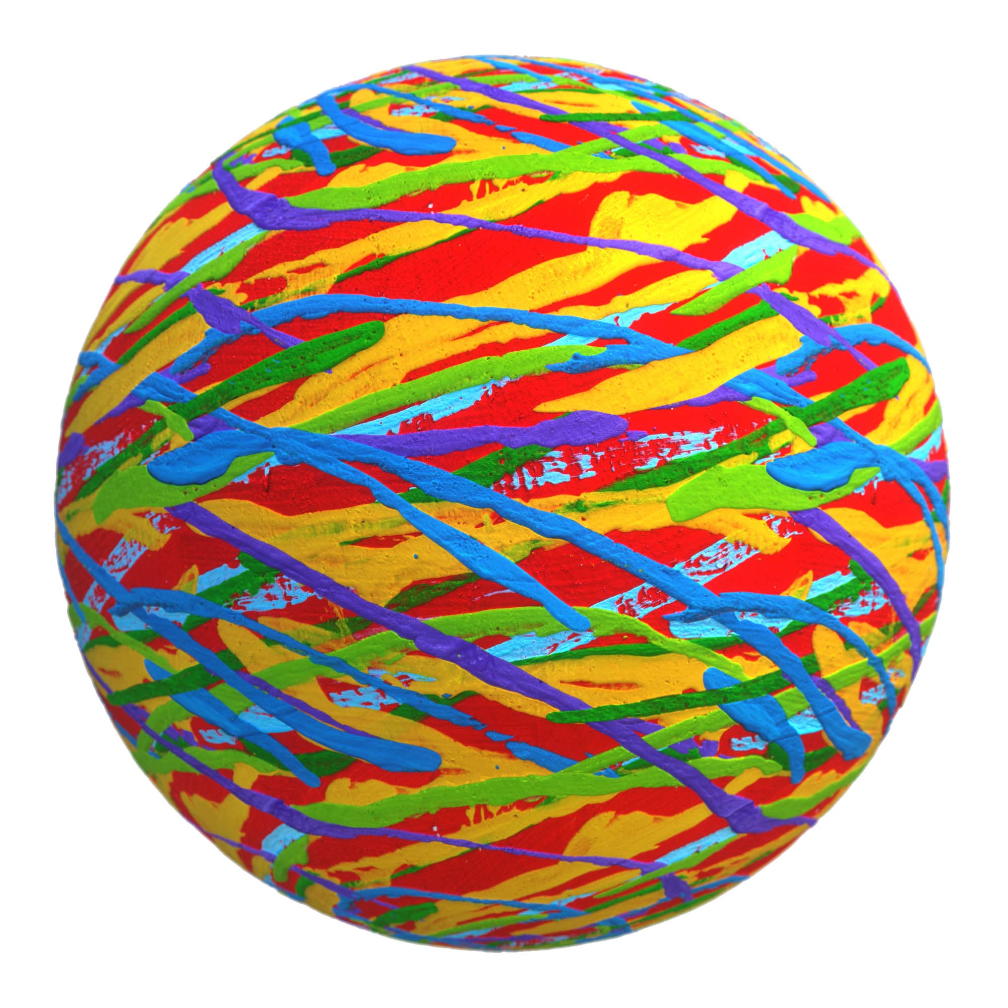 Paint Splatters material applied to a rendered sphere.