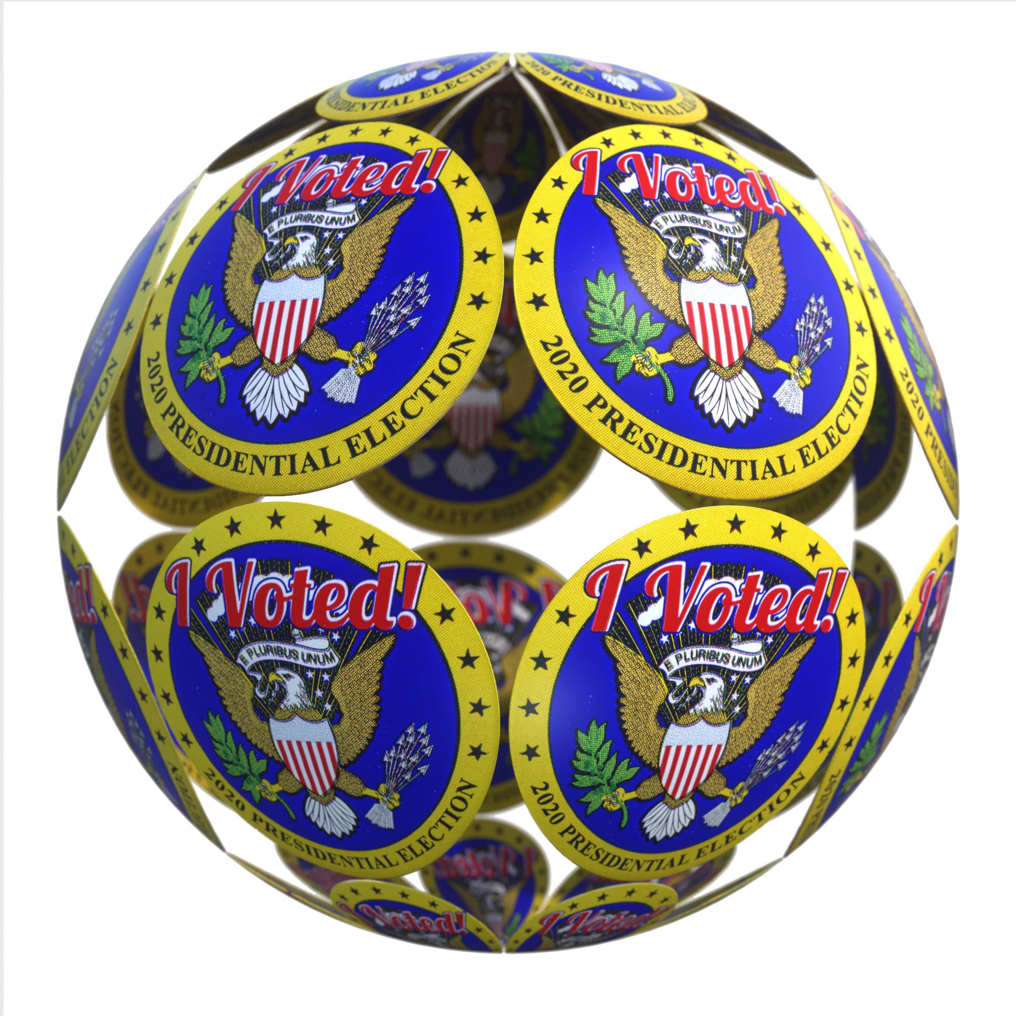 Vote material applied to a rendered sphere.
