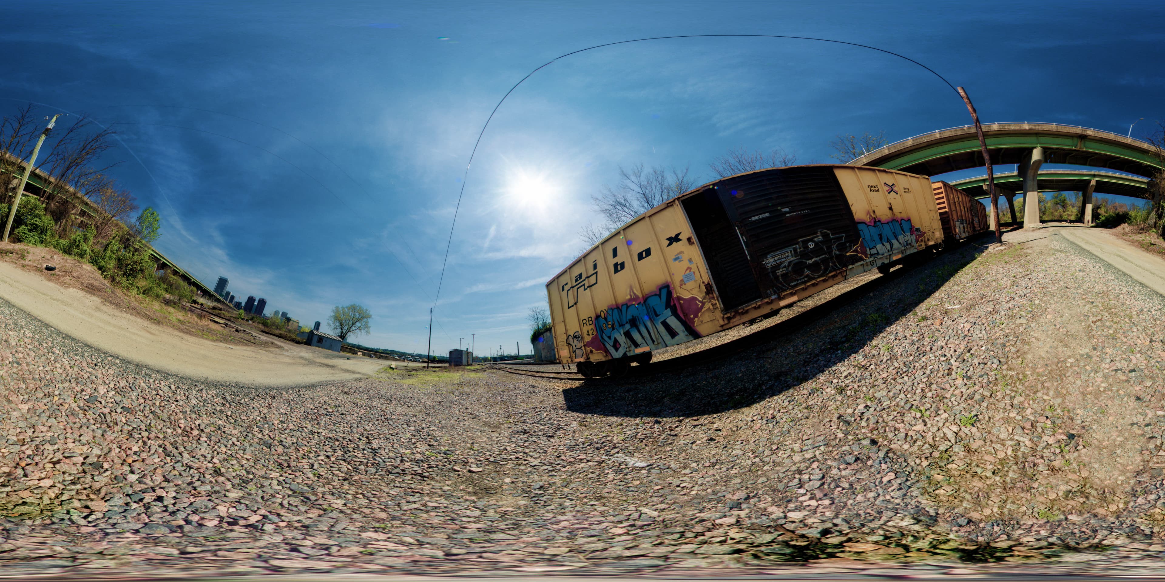 Road and rail panorama.