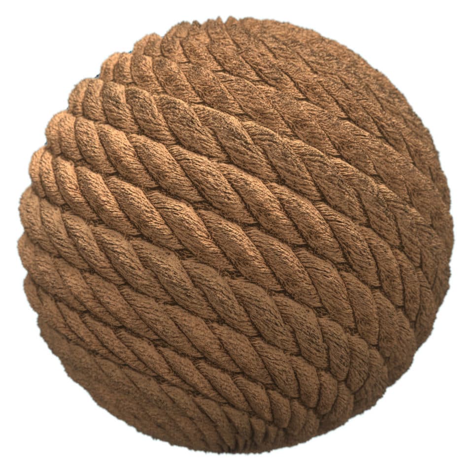 Rendered sphere showing the repeating rope material.