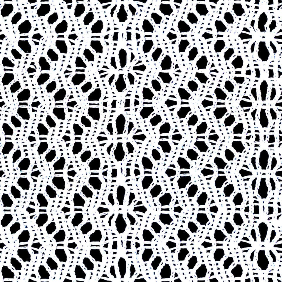 Black-and-white alpha map derived from a knitted fabric photograph.