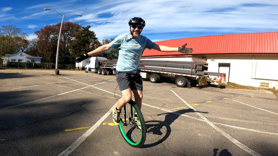 deven on a unicycle